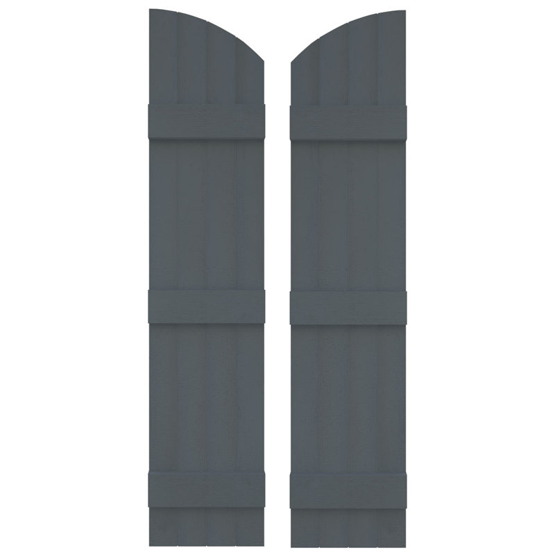 Builders Edge, paire de volets standard à quatre planches jointes avec arche, planche-n-lattes, 89 po, Tempête de nuages