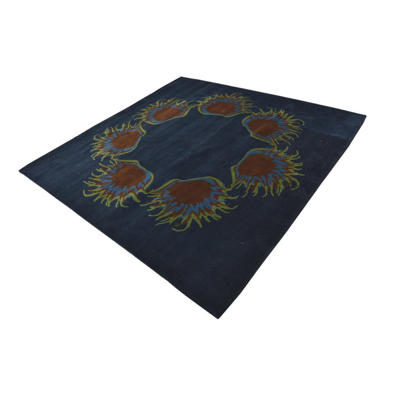 Tapis carré bleu marine Otto