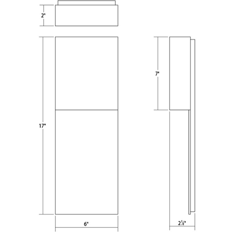 Applique murale encastrée 1 lumière à DEL Flat Box ™ Inside-Out, Bronze texturé