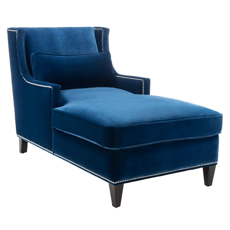 Higdon Velvet Chaise Lounge, Velvet Ash Gray