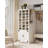 Shoe Storage Cabinet with Doors, 30 Pairs Free Standing Closet Organizer, 8.8" Widened Cell Wood Shoe Shelves, 10 Tiers Vertical Shoe Rack for Entryway, Bedroom, Rustic White