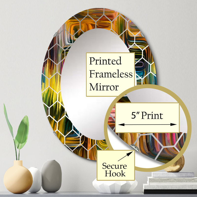 Color Fusion II - Miroir mural moderne, 30 po x 20 po