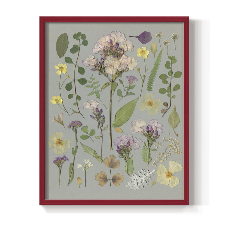Organic Study I, reproduction encadrée - bois massif, H 11 po x l 9 po, Rouge
