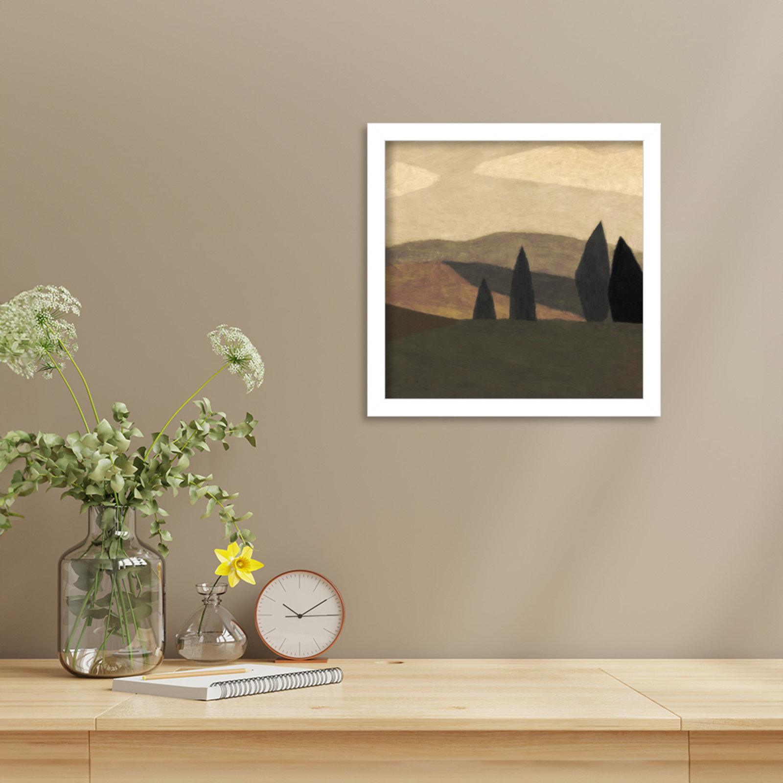 Paysage 2 Print by Dan Hobday, White, 13" H x 13" W