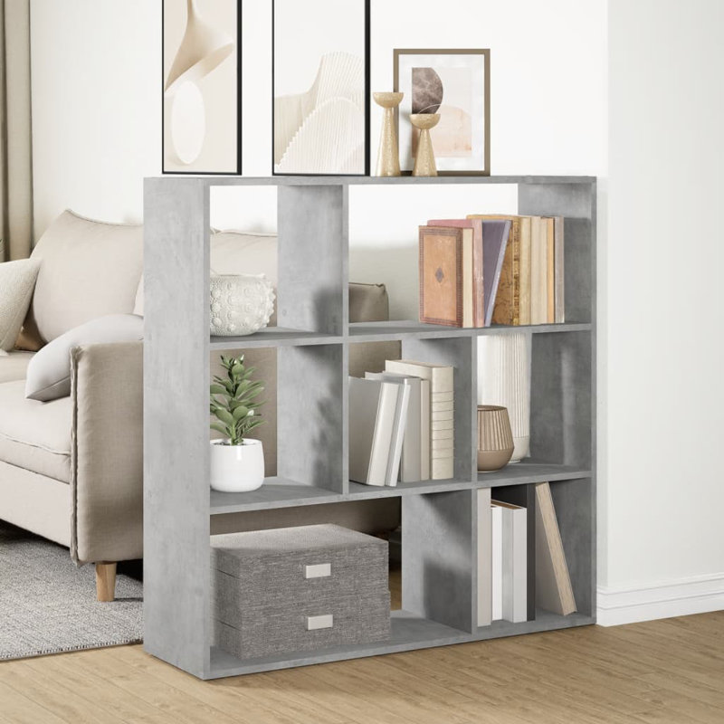 103.5cm H x 102cm W Bookcase, Concrete grey