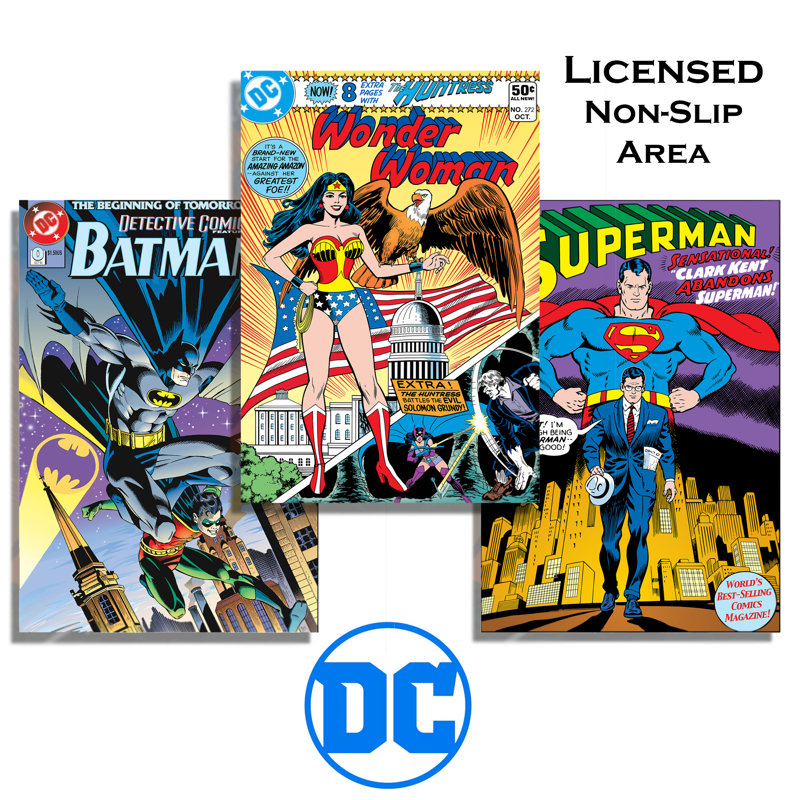 DC Comics Superman Comic Book Cover Multi-Colored Digital Printed Non-Slip Youth Area Rug, 4x6