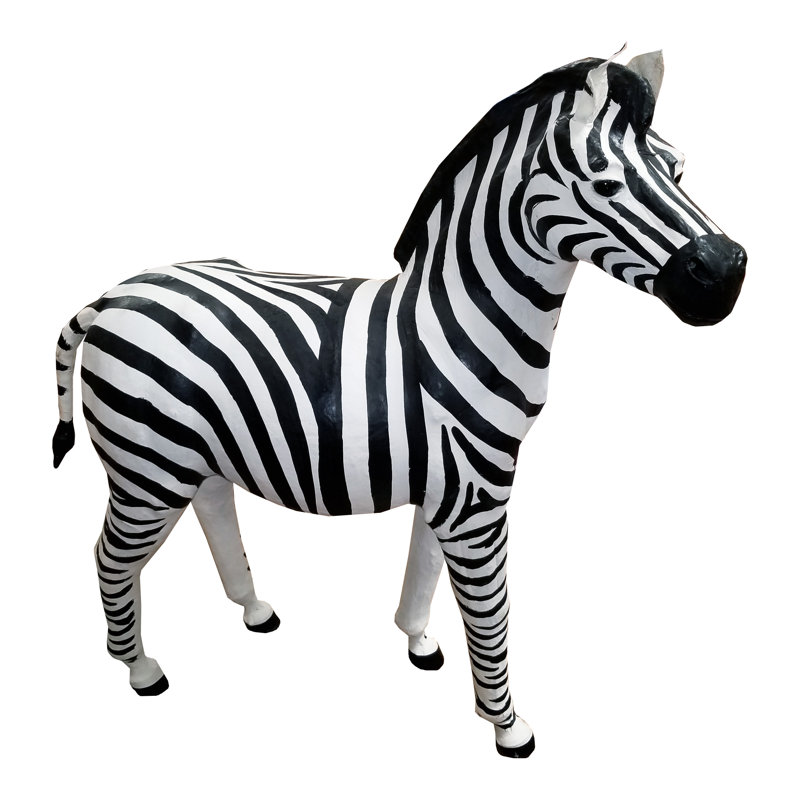 Leather Zebra 13In X 15In, 15" H x 18" W x 5" D