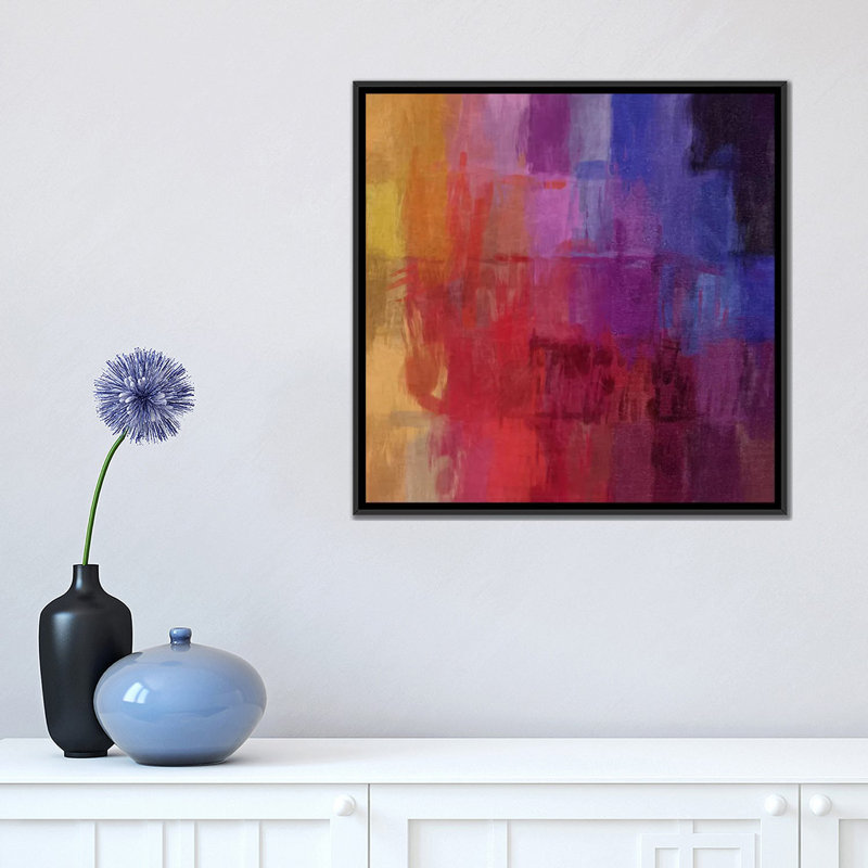 "Albree Modern Watercolors", impression sur toile, H 18 po x l 18 po x P 1,5 po, Toile avec cadre flottant noir, Pas de tapis