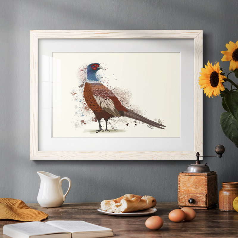 Pheasant Splash 5 - reproduction d'un seul cadre photo, Blanc, H 22 po x l 32 po