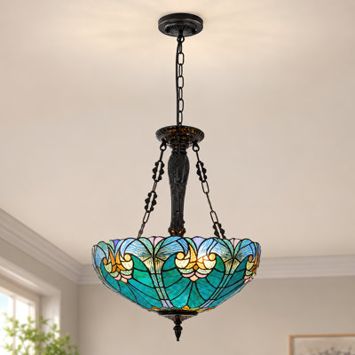 Luminaire suspendu 3 lumières à intensité variable Tiffany