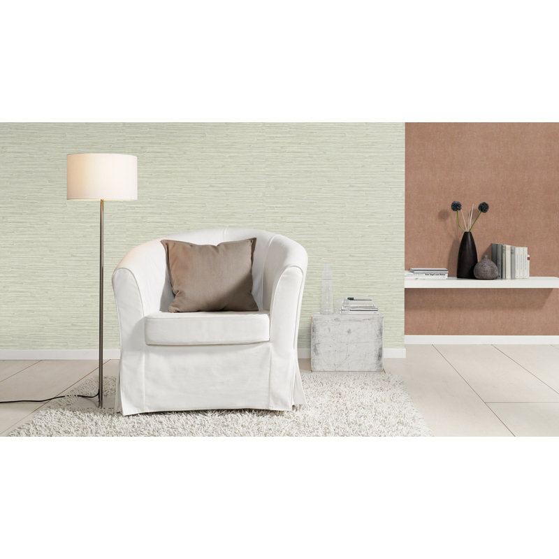 Rouleau de papier peint métallique L 33 pi x l 21 po Hutton Tile, Menthe