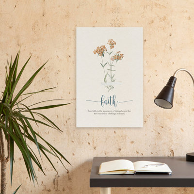 Affirmations II Faith - Blue Cream Faith Floral Art