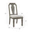 Chaise d'appoint en lin beige et chêne vieilli, ensemble de 2