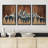 Mountain Forest Nature - 3 Piece Floater Frame Print on Canvas-87369854-87369855