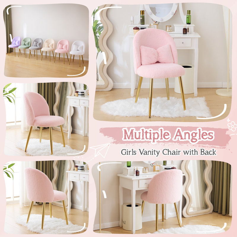 Winao 21.26'' W Make-Up Chair, Pink