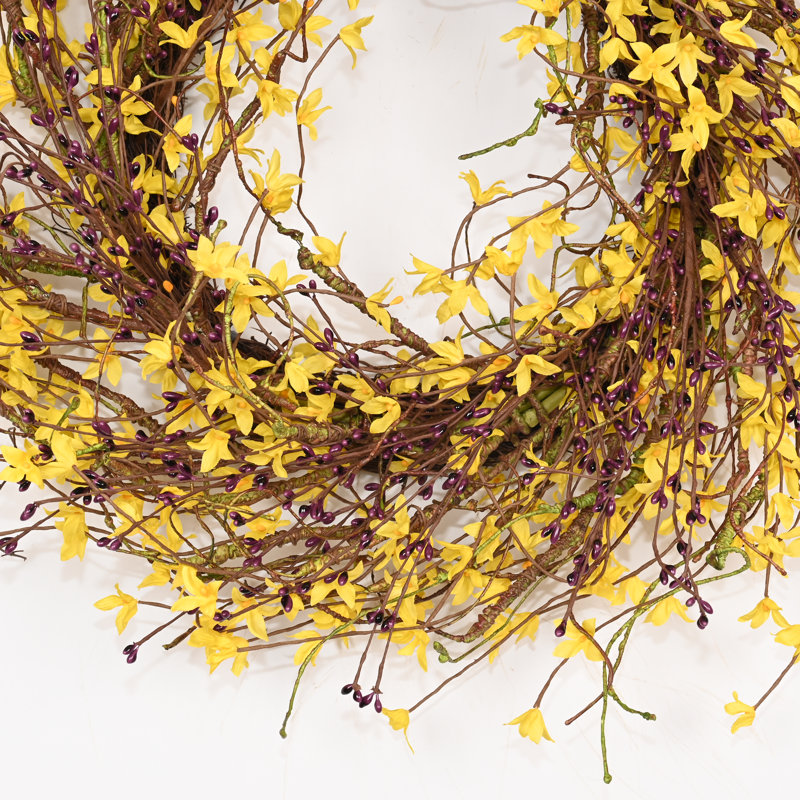 Couronne de porte 24 po, Jaune / Mauve