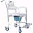 4 In 1 Bedside Commode Chair, Transport Shower Wheelchair Toilet Rolling Transport Chair With 4 Brakes Casters,Tissue Holder,Crutch Holder For Elderly Injured And Disabled