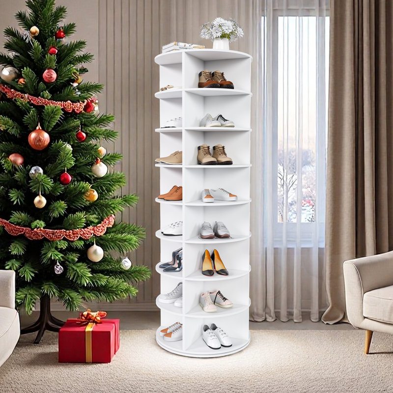 8-Tier 360° Revolving Shoe Rack Tower, 72.44" H x 23.62" W x 23.62" D