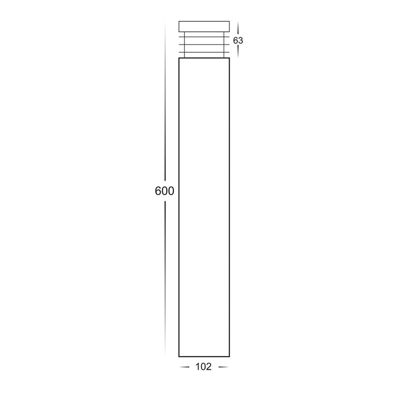 Giacchetto Bollards, 60cm H x 10.2 cm W x 10.2 cm D, Silver