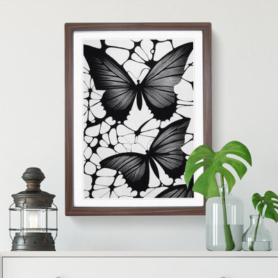 Monochrome Butterflies - Single Picture Frame Print