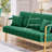 Maddison 56.5" Velvet 2-Seat Loveseat,  Upholstered Sofa Couch with Gold-tone Metal Arms and Legs-671390818