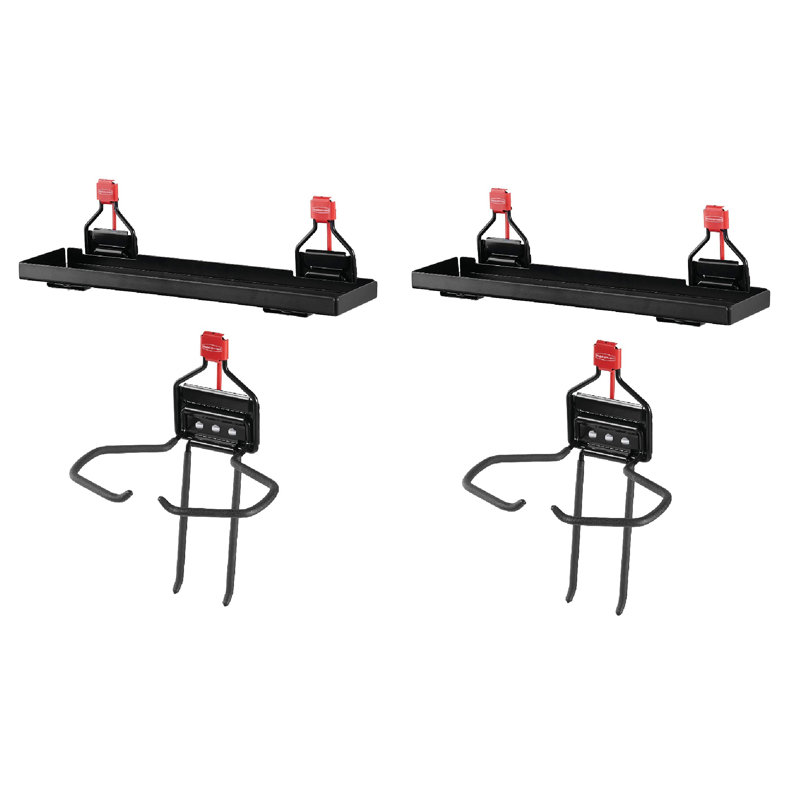 Rubbermaid Metal Shed Shelf & Shed Large Mounted Power Tool Holder (2 of Each)