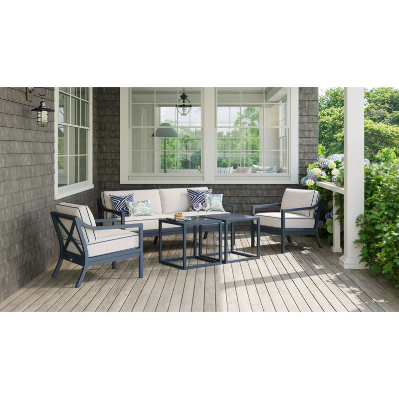 Square End Table, Navy