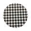 Houndstooth Black White Vegan Leather Round Coasters-606181837