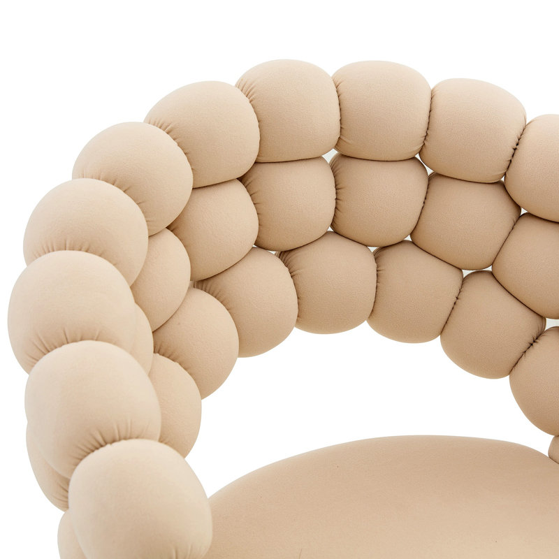 Chaises de salle à manger Puffy Bubble Chair, Beige, Or