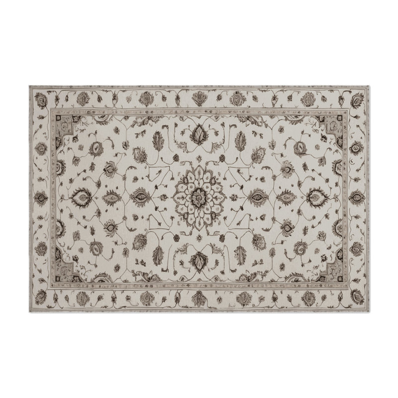 Tapis gris d'intérieur et d'extérieur Tabriz, Rectangle 4pi x 6 pi