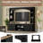 91" Arched Entertainment Center with Bookshelves, Farmhouse TV Stand for TVs up to 70", Media Console with Storage Cabinets and Adjustable Shelves-1798941062