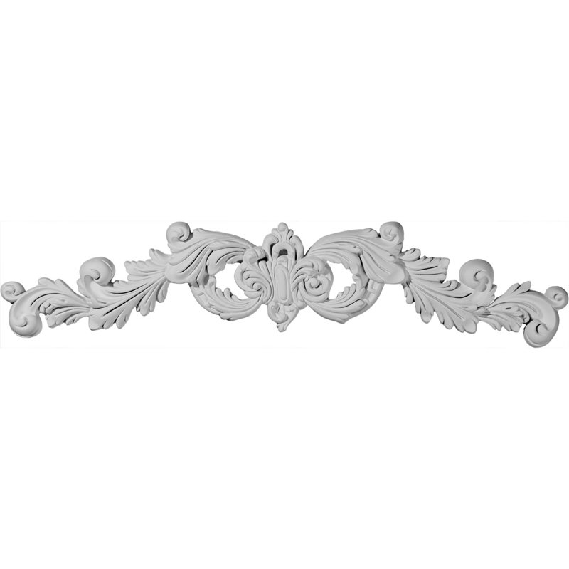 25" Gray Polyurethane Architectural Crown Moulding with Scrolls
