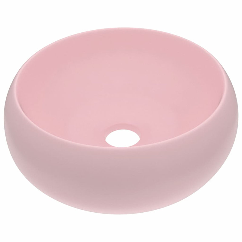 Belfry Bathroom Thorsen 400mm L x 400mm W Ceramic Circular Sink, Pink