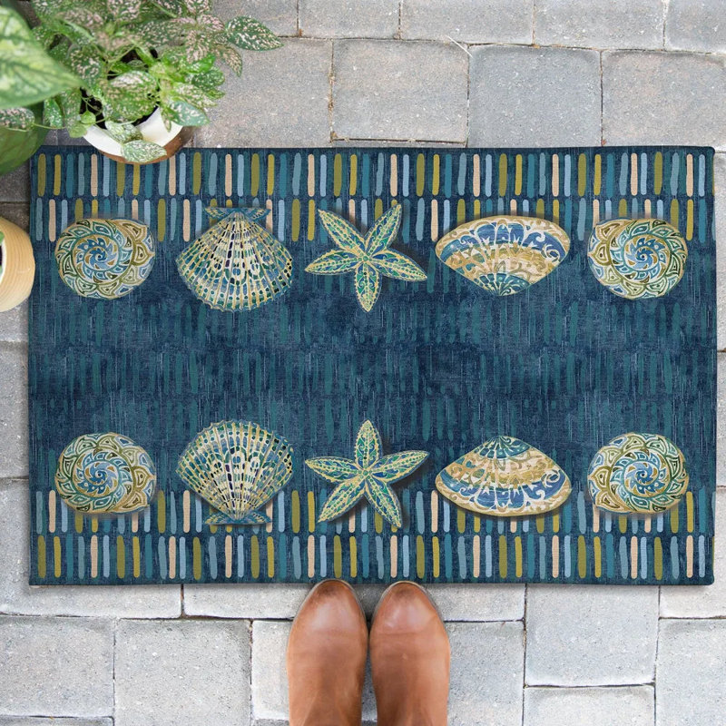 Tapis d'extérieur à coquilles embellies, L 18 po x L 30 po