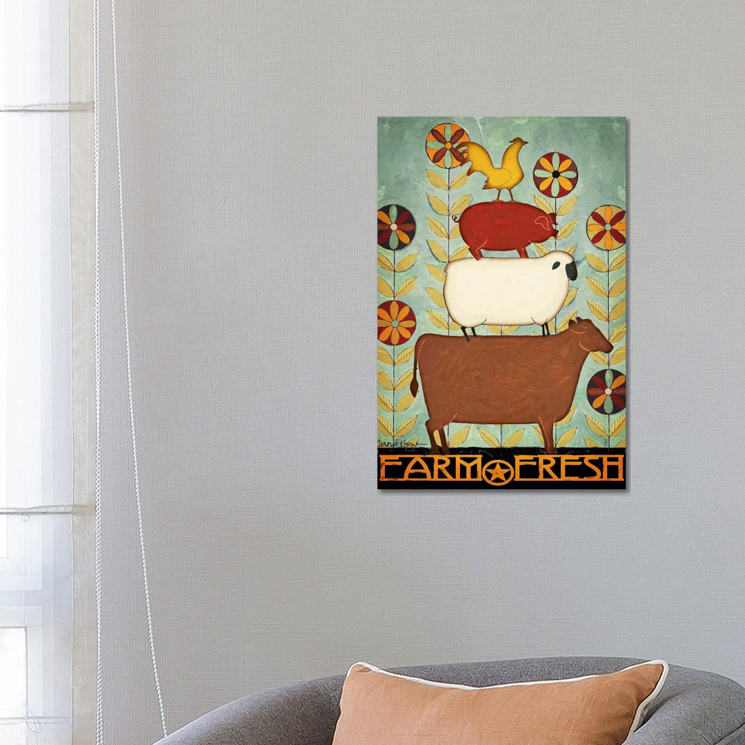 Farm Fresh Animal Stack by Teresa Kogut - Wrapped Canvas Gallery-Wrapped Canvas Giclée