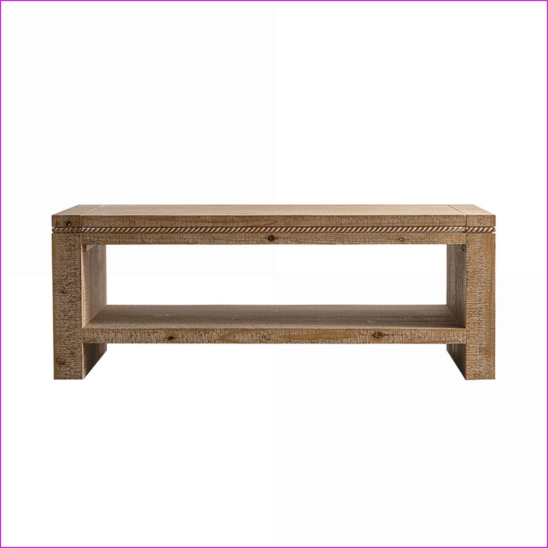 Table basse à 2 niveaux en bois massif pour le salon, facile à assembler et amp; Propre