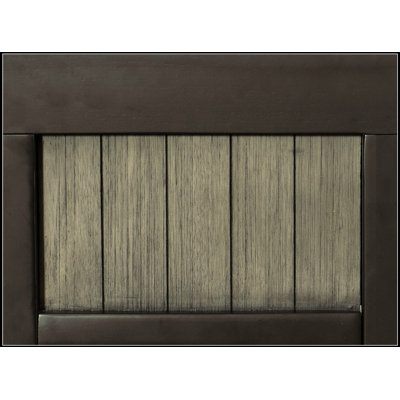 Table 1 pièce à hauteur de comptoir avec tiroirs de rangement et tablette de présentation au fini gris bronze pour un repas décontracté