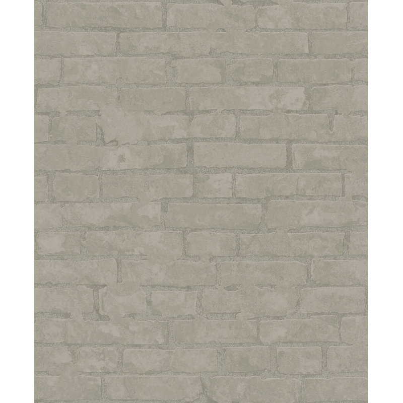 Galerie Terra Brick Design Eco Clay Wallpaper, Drak Grey