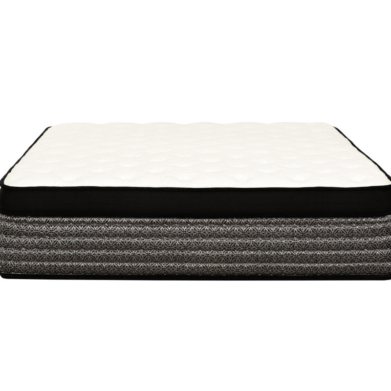 Grand matelas de 16 po, mousse à mémoire de forme gélifiée Euro Top, système de ressorts ensachés, technologie de refroidissement, transfert de mouvement faible, technologie de chambre à coucher moderne
