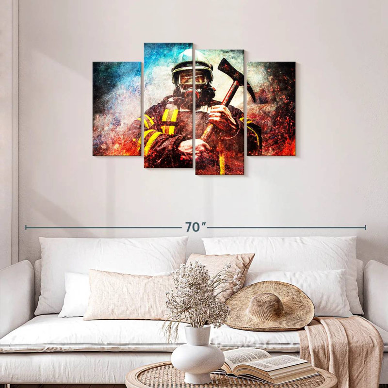Lelar Masked Firefighter, 27'' H x 43'' W