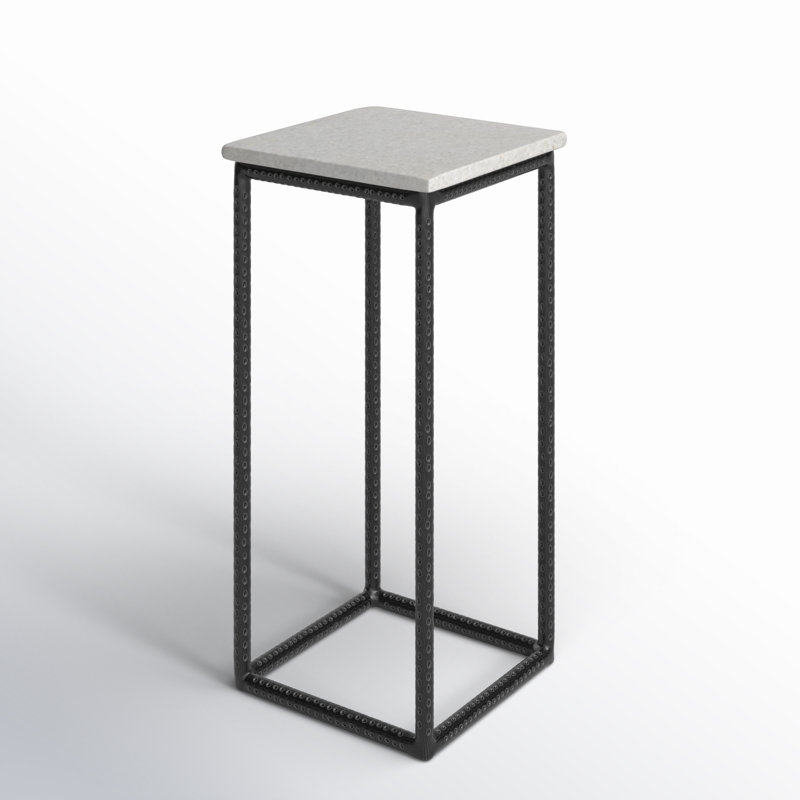 Maikel 21.5'' Tall Genuine Marble Frame End Table