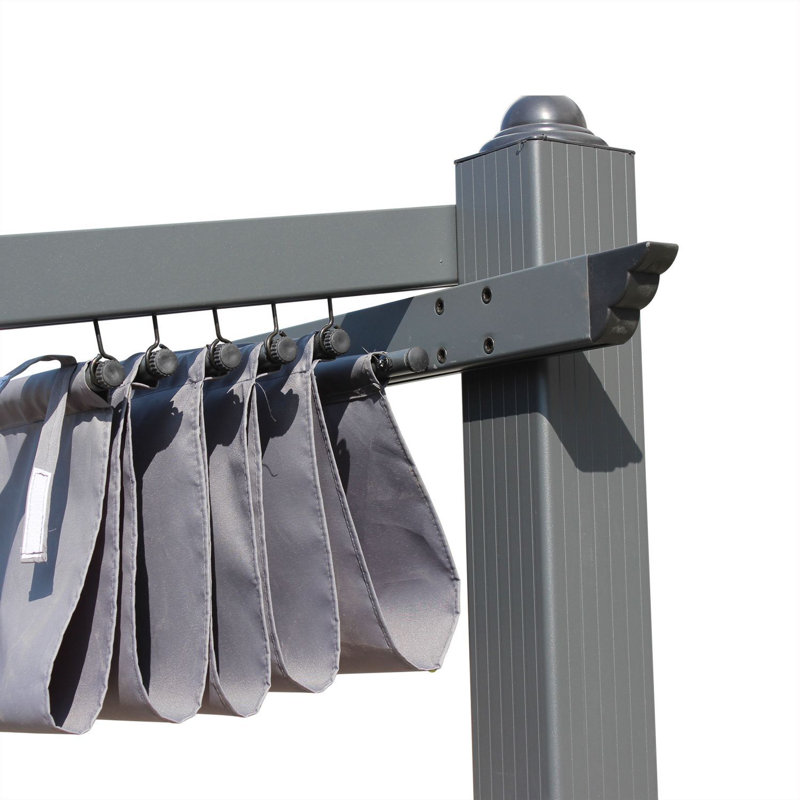 Acia 2.51m x 4.03m Aluminum Pergola, Grey