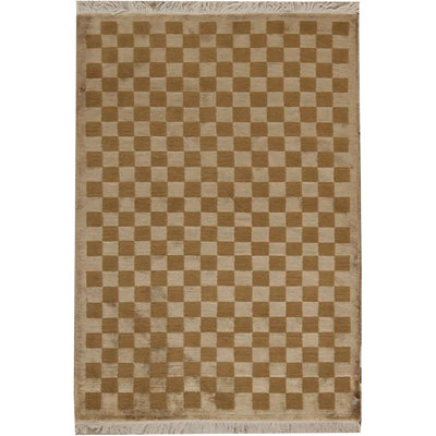 Tapis doré et gris noué à la main de haute qualité