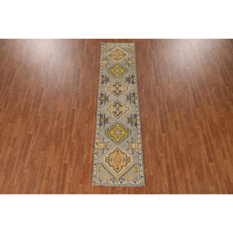 Tapis de couloir indien à motif géométrique 3 x 10
