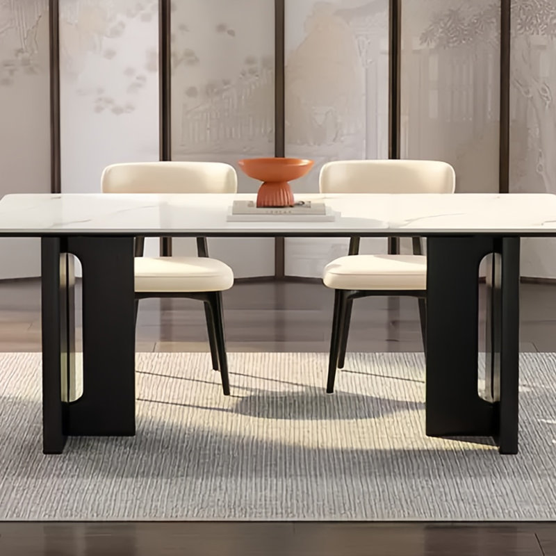 Retro small rectangular dining table and chair, 29.5"H x 70.8"L x 31.4"W