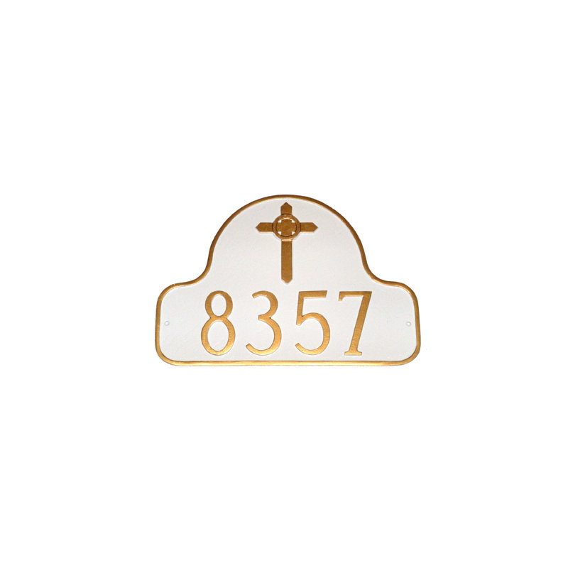 Enseigne d’adresse pour pelouse sur 1 ligne, Bronze vieilli / doré