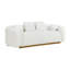 Canapé Novy, 4 coussins décoratifs, sherpa blanc, doré, 93 po