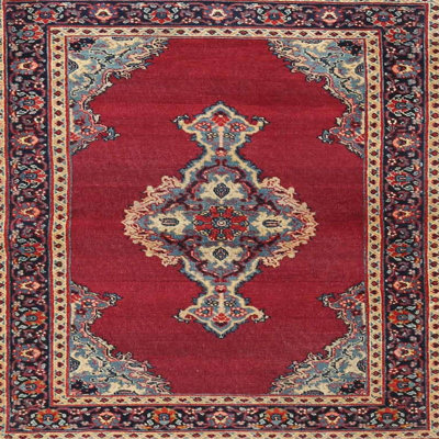 Tapis traditionnel rouge / noir