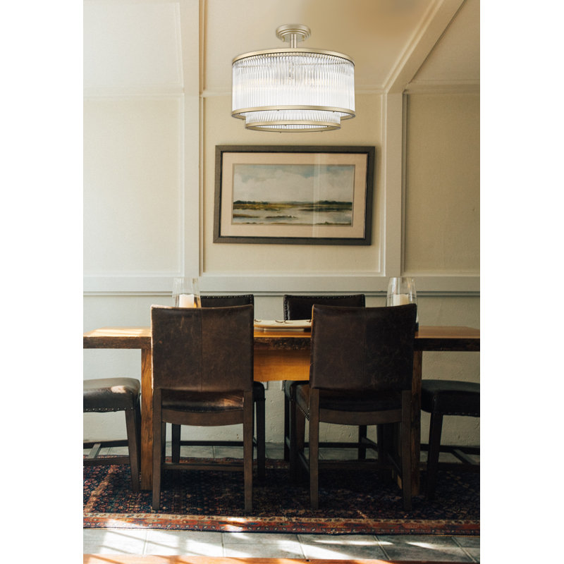 Indelicato Semi Flush Mount, Matt Gold