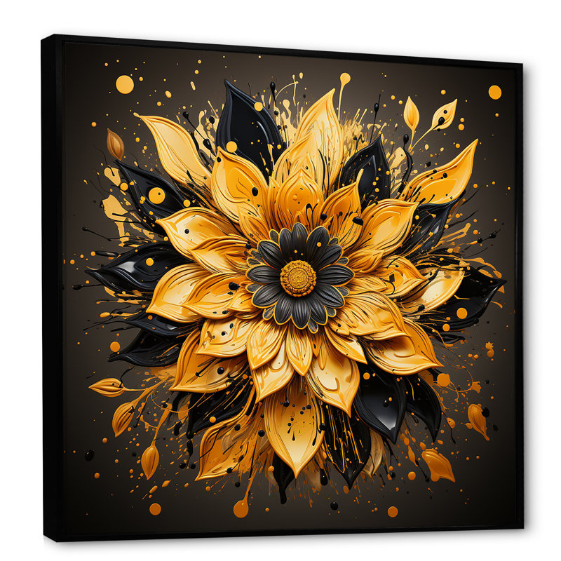 Boho mandala fleur tranquillité 3 - décoration murale boho mandala, H 16 po x l 16 po x P 1 po, Cadre flottant noir